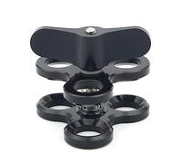 NovelGoal Supporto per tuffi, anello a sfera con morsetto a sfera per treppiede, adattatore a sfera, per immersioni subacquee, con tripla clip a farfalla da 2,5 cm, colore: nero
