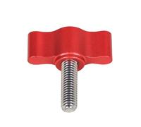 NovelGoal Vite con manico a T in acciaio inossidabile 304, M5, a forma di onda, in alluminio, vite a mano per stringere a mano (rosso, M5 x 15,5 mm)