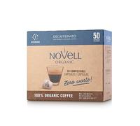 NOVELL - Capsule di Caffè Decaffeinato Residuo 0 50 Unità |Capsule Compatibili Nespresso |Caffè Decaffeinato con Sapore Intenso e Aromatico |Impegno Ecologico con Capsule 100% Compostabili