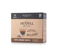 NOVELL - Capsule di caffè Ristretto Residuo 0 50 Unità | Capsule compatibili con Nespresso | Caffè Tostato Intenso | con Note di Cioccolato e Vaniglia | Capsule 100% Compostabili e Ecologiche