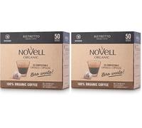 NOVELL - Capsule di caffè Ristretto Residuo 0 50 Unità | Capsule compatibili con Nespresso | Caffè Tostato Intenso | con Note di Cioccolato e Vaniglia | Capsule 100% Compostabili e Ecologiche