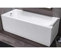 Novellini Calos 2.0 Standard con Telaio 180x80 H58cm 200 LT Vasca da Bagno Rettangolare Squadrata Acrilico Reversibile Bianco Lucido Colonna Scarico 1 Pannello Frontale 1 Laterale Poggiatesta Cuscino