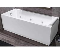 Novellini Calos 2.0 Vasca da Bagno Versione Hydro Idro Laterale 6 Jets 170x80 Altezza 58 cm Reversibile Rettangolare 1 Pannello Frontale 1 Laterale Acrilico Bianco Lucido Colonna Poggiatesta Display