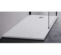 Novellini Novomatt Piatto Doccia 160x90 Altezza 3cm Bianco Opaco Ultrapiatto Sottile Installazione Appoggio Sagomabile Tagliabile Mineralsolid Superficie Texture Effetto Pietra Compreso Copripiletta