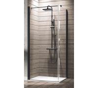 Novellini Young parete doccia 97 cm nero opaca/vetro trasparente Y2FG97-1H