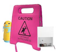 Novelty Caution Shoulder Bag, Women's Tote Bag, Stop Sign Design Purse, Caution-themed Shoulder Bag, Unique Tote Purse for Women, Stylish Caution-Themed Messenger Bag for Women and Girls, , Se