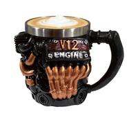 Novelty Coffee Cup, Automotive Style Drinkware for Daily Use with Thermal Protection, Realistic Metal Vessel with 300ml Capacity, Perfect Accessory for Garage Home Picnic Camping