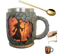 Novelty Coffee Mugs - 386ml Campfire Mug 3D Tree Bark Texture with Handle