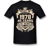 Novelty Made in 1978 45 Years of Being Awesome 45Th T Shirts Streetwear Short Sleeve Birthday Gifts Summer Style T-Shirt Men Black M