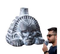 Novelty Skull Head - Screaming Toy, 3.54 Inch Skeleton, Sound-Activated Human Skulls, Fun Halloween, Christmas, Birthday Table Ornament | Ideal for Spooky Home Display Prank Gag Party Collectible