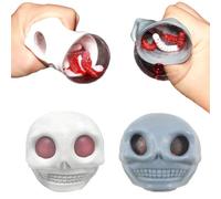 Novelty Skull Squeeze Balls, Simulation Horror Squeeze Skull Stress Relief Toys,Skull Gothic Fidget Toy,Funny and Quirky Sensory Toys,Novelty Squeeze Simulation Toy