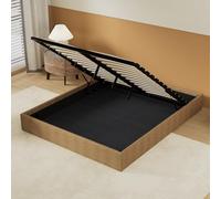 NOVEMBER Letto Cassaforte, Rete a Doghe in Legno Flessibile, Telaio in Tessuto Marrone, Letto Stabile e Solido. Ampio spazio sotto il letto. (marrone, 120 x 190 cm)