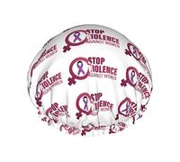 November Stop Violence Against Women Cuffie da doccia Cuffia da bagno riutilizzabile Cappello da doccia elastico da bagno Morbido impermeabile per cappucci per capelli di tutte le lunghezze