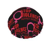 November Stop Violence Against Women Cuffie da doccia Cuffia da bagno riutilizzabile Cappello da doccia elastico da bagno Morbido impermeabile per cappucci per capelli di tutte le lunghezze
