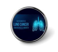 Novembre è il mese della consapevolezza del cancro ai polmoni Spille Bottoni rotondi Distintivi Spille Spille smaltate Articoli per feste Decorazioni per cappelli Vestiti Borse