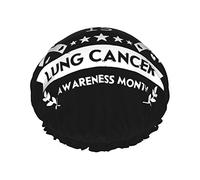 Novembre è il mese della consapevolezza del cancro al polmone Cuffia da doccia riutilizzabile Cuffia da bagno elastica Cappello da doccia morbido Impermeabile per cappucci di tutte le lunghezze di cap
