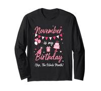 Novembre è Il Mio Vestito di Compleanno Maglia a Manica
