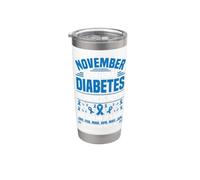Novembre è il nastro blu e grigio del mese di sensibilizzazione al diabete Bicchiere termico in acciaio inox doppia parete