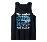 Novembre è Il Nastro Blu e Grigio del Mese di sensibilizzazione al diabete Canotta
