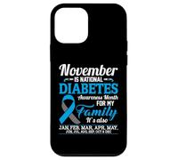 Novembre è il nastro blu e grigio del mese di sensibilizzazione al diabete Custodia per iPhone 12 mini