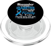 Novembre è il nastro blu e grigio del mese di sensibilizzazione al diabete PopSockets PopGrip per MagSafe