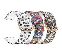 NovemFoal Confezione da 3 cinturini compatibili con RADLEY Serie 32/Serie 20/Serie 19/Serie 46/Serie 10, cinturino di ricambio regolabile di ricambio con motivo stampato, da donna, One Size, Silicone