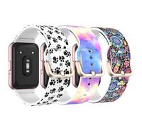 NovemFoal Confezione da 3 cinturini sportivi di ricambio per Samsung Galaxy Fit 3, in morbido silicone colorato, con stampa colorata, per uomo e donna, per Galaxy Fit3 SM-R390, Misura unica, Silicone