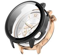 NovemFoal Custodia compatibile con OnePlus Watch 3 43 mm, pellicola protettiva in vetro temperato in PC con copertura protettiva integrata, copertura integrale (nero)