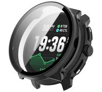NovemFoal Custodia compatibile con pellicola protettiva per Suunto Race 2, pellicola protettiva in vetro temperato PC, copertura integrale (nero)