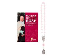 Novena delle Rose a Santa Teresa di Lisieux con Corona Devozionale in Cristallo Rosa e Custodia Tascabile - Libro di Preghiere, Triduo e Profilo Biografico - Editrice Shalom