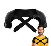 Novent Ortesi di sostegno per la stabilità delle spalle, doppia spalla, protezione elastica per le spalle per attrezzature di protezione sportiva, spalline traspiranti, fascia a compressione per le