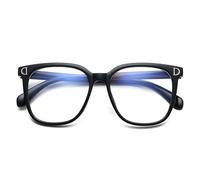 NOVESIXTDAT Eleganti Occhiali da Lettura da Donna, Specchio Piatto Oversize, Lettori di Computer Anti Luce Blu, Occhiali antiriflesso (Color : Black, Size : +0.50)