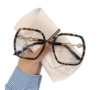 NOVESIXTDAT Occhiali da Lettura Oversize da Donna, Specchio Piatto Extra Large, Lettore Quadrato di Blocco della Luce Blu, Occhiali antiriflesso (Color : Tortoiseshell, Size : +1.00)