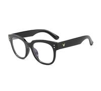 NOVESIXTDAT Occhiali da Lettura robusti Anti Luce Blu Occhiali da Lettura Oversize Anti affaticamento degli Occhi Occhiali da Vista Flat Light Mirror (Color : Black, Size : +350)