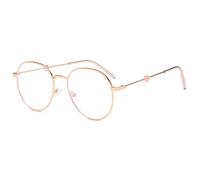 NOVESIXTDAT Occhiali da Lettura Rotondi da Donna, Specchio Piatto Ovale, Lettori oscuranti Luce Blu, Occhiali antiriflesso con Cuore (Color : Rose-Golden, Size : +1.00)