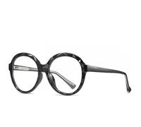 NOVESIXTDAT Occhiali da Lettura Rotondi Oversize da Donna, Eleganti Lettori di Computer con Montatura in Cristallo, Occhiali infrangibili antiriflesso/Raggi UV (Color : Black, Size : +300)