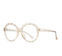 NOVESIXTDAT Occhiali da Lettura Rotondi Oversize da Donna, Eleganti Lettori di Computer con Montatura in Cristallo, Occhiali infrangibili antiriflesso/Raggi UV (Color : Brown, Size : +150)