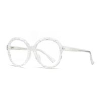 NOVESIXTDAT Occhiali da Lettura Rotondi Oversize da Donna, Eleganti Lettori di Computer con Montatura in Cristallo, Occhiali infrangibili antiriflesso/Raggi UV (Color : Clear, Size : +200)