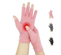 Novetec Guanti Artrite Compressione Senza Dita per Uomini Donna Supporto Mano Artrite Reumatoide Osteoartrosi Sindrome Raynaud Guanti Traspiranti Digitazione Guida Lavoro Uso Quotidiano 1 paio