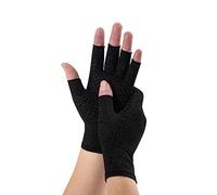 Novetec Guanti Artrite Compressione Senza Dita per Uomini Donna Supporto Mano Artrite Reumatoide Osteoartrosi Sindrome Raynaud Guanti Traspiranti Digitazione Guida Lavoro Uso Quotidiano 1 paio