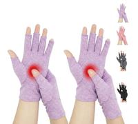 Novetec Guanti Artrite Compressione Senza Dita per Uomini Donna Supporto Mano Artrite Reumatoide Osteoartrosi Sindrome Raynaud Guanti Traspiranti Digitazione Guida Lavoro Uso Quotidiano 1 paio