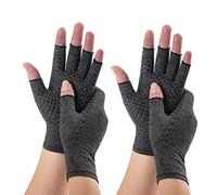 Novetec Guanti Artrite Compressione Senza Dita per Uomini Donna Supporto Mano Artrite Reumatoide Osteoartrosi Sindrome Raynaud Guanti Traspiranti Digitazione Guida Lavoro Uso Quotidiano 2 paia