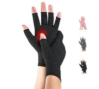 Novetec Guanti Artrite Compressione Senza Dita per Uomini Donna Supporto Mano Artrite Reumatoide Osteoartrosi Sindrome Raynaud Guanti Traspiranti Digitazione Guida Lavoro Uso Quotidiano 1 paio