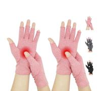 Novetec Guanti Artrite Compressione Senza Dita per Uomini Donna Supporto Mano Artrite Reumatoide Osteoartrosi Sindrome Raynaud Guanti Traspiranti Digitazione Guida Lavoro Uso Quotidiano 2 paio