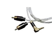 NOVFDLOP Cavo Audio da 3,5 mm a 2 for Altoparlanti amplificatori for Computer e Telefono con Linea placcata in Argento Furukawa(Type L to I,1m)