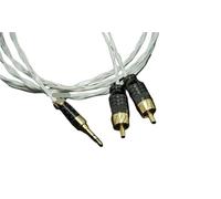 NOVFDLOP Cavo Audio da 3,5 mm a 2 for Altoparlanti amplificatori for Computer e Telefono con Linea placcata in Argento Furukawa(Type I to I,1m)