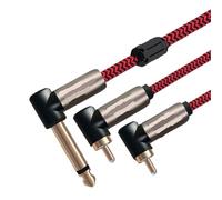 NOVFDLOP Cavo Audio Stereo Mono da 1/4" Jack da 6,5 mm a Doppio Phono da 6,5 mm a 2 Cavi for Chitarra, Organo Elettrico Bess(Red L to 2L Type,8m)
