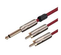 NOVFDLOP Cavo Audio Stereo Mono da 1/4" Jack da 6,5 mm a Doppio Phono da 6,5 mm a 2 Cavi for Chitarra, Organo Elettrico Bess(Red I to 2I Type,10m)