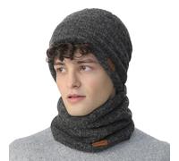 NovForth Set Sciarpa e Scaldacollo - Cappello di Lana & Sciarpa Tubolare con Pile, Cappello Invernale in Lana per Donne Uomini Adolescenti - Scaldacollo Sciarpa per Sci, Ciclismo, Corsa, Passeggiata