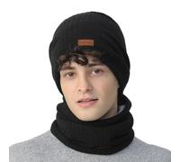 NovForth Set Sciarpa e Scaldacollo - Cappello e Sciarpa in Maglia con Pile, Cappello Invernale in Lana per Donna Uomo Adolescenti - Scaldacollo e Sciarpa per Sci, Ciclismo, Corsa, Passeggiata